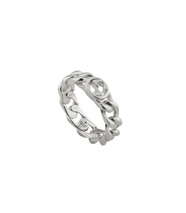 STSLVR 5MM GUCCI INTERLOCKING RING SIZE 14