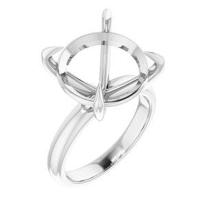 10K White 15 mm Round Solitaire Engagement Ring Mounting - STULLER- Diamond Cellar