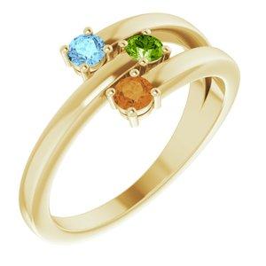 10K Yellow 3-Stone Family Ring Mounting - STULLER- Diamond Cellar
