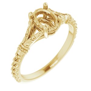 14K Yellow 7x5 mm Oval Engagement Ring Mounting