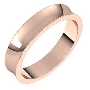 14K Rose 4 mm Concave Light Band Size 10 - STULLER- Diamond Cellar