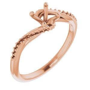 14K Rose 5.2 mm Round Engagement Ring Mounting - STULLER- Diamond Cellar