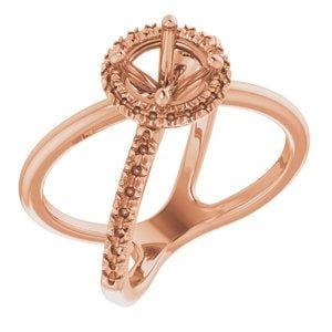 14K Rose 6.5 mm Round Ring Mounting - STULLER- Diamond Cellar