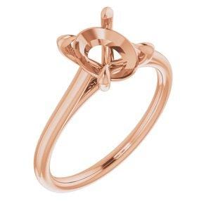 14K Rose 9x7 mm Oval Solitaire Engagement Ring Mounting - STULLER- Diamond Cellar