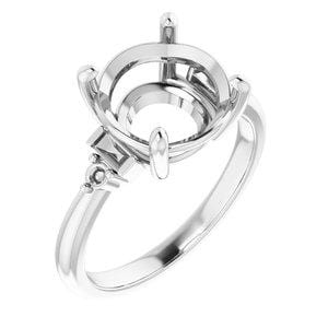 14K White 10 mm Round Engagement Ring Mounting - STULLER- Diamond Cellar