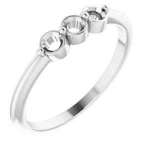 14K White 3-Stone Family Ring Mounting - STULLER- Diamond Cellar