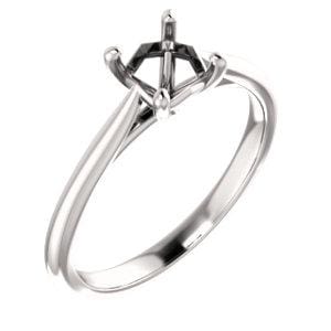 14K White 5 mm Asscher Solitaire Engagement Ring Mounting - STULLER- Diamond Cellar