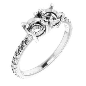 14K White 5.2 mm Round Engagement Ring Mounting - STULLER- Diamond Cellar