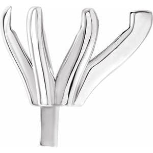 14K White 5x3 mm Pear 6-Prong Claw V-End Peg Settig - STULLER- Diamond Cellar