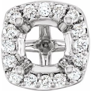 14K White 6 mm Cushion 1/5 CTW Natural Diamond Semi-Set Halo-Style Peg Setting - STULLER- Diamond Cellar