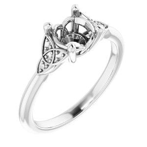 14K White 6.5 mm Round Engagement Ring Mounting - STULLER- Diamond Cellar