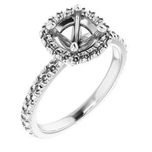 14K White 6.5 mm Round Engagement Ring Mounting - STULLER- Diamond Cellar