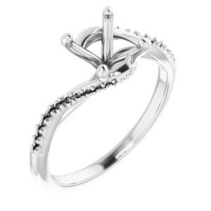 14K White 7 mm Round Engagement Ring Mounting - STULLER- Diamond Cellar