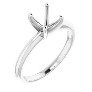 14K White 7 mm Round Solitaire Engagement Ring Mounting - STULLER- Diamond Cellar