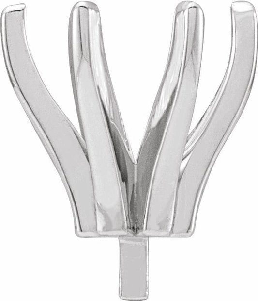 14K White 8x6 mm Oval 6-Prong Peg Setting - STULLER- Diamond Cellar