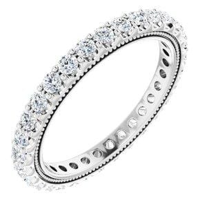 14K White 9/10 CTW Natural Diamond Eternity Band Size 7 - STULLER- Diamond Cellar