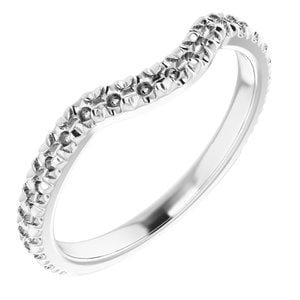 14K White Band Mounting for 7 mm Cushion Ring - STULLER- Diamond Cellar