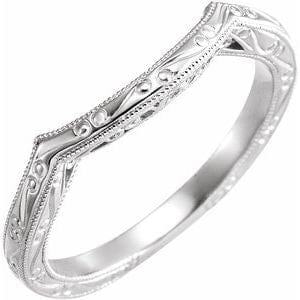 14K White Vintage-Inspired Matching Band - STULLER- Diamond Cellar