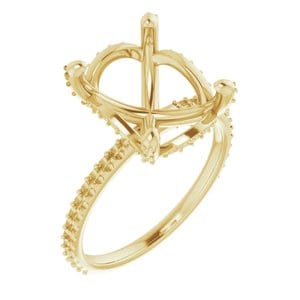 14K Yellow 14x10 mm Oval Engagement Ring Mounting - STULLER- Diamond Cellar