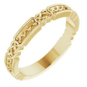 14K Yellow 1.5 mm Round Celtic-Inspired Anniversary Band Mounting - STULLER- Diamond Cellar