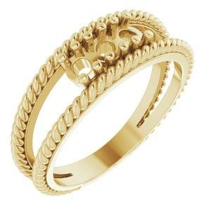 14K Yellow 3-Stone Family Negative Space Ring Mounting - STULLER- Diamond Cellar