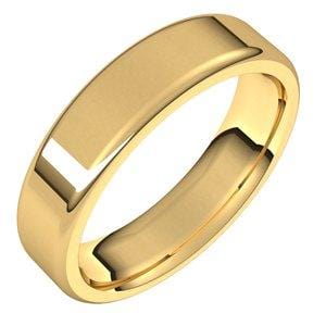 14K Yellow 5 mm Flat Comfort Fit Round Edge Band Size 11 - STULLER- Diamond Cellar
