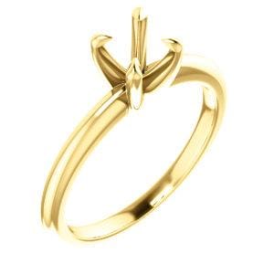 14K Yellow 5x5 mm Cushion Solitaire Engagement Ring Mounting - STULLER- Diamond Cellar