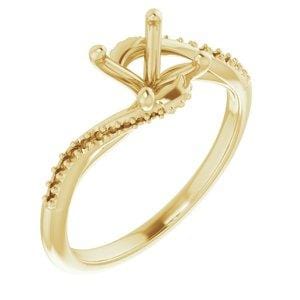 14K Yellow 6.5 mm Round Engagement Ring Mounting - STULLER- Diamond Cellar