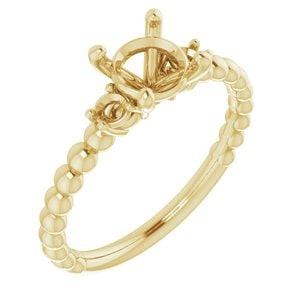 14K Yellow 6.5 mm Round Engagement Ring Mounting - STULLER- Diamond Cellar