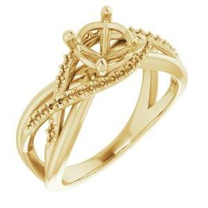 14K Yellow 6.5 mm Round Engagement Ring Mounting - STULLER- Diamond Cellar