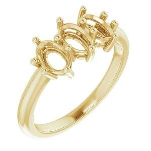 14K Yellow 6x4 mm Oval Anniversary Band Mounting - STULLER- Diamond Cellar