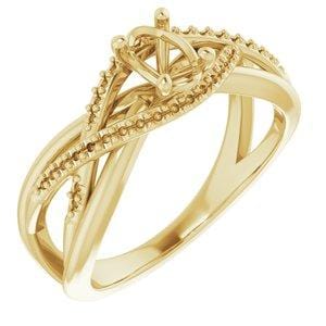 14K Yellow 6x4 mm Oval Engagement Ring Mounting - STULLER- Diamond Cellar