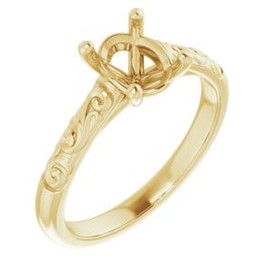 14K Yellow 8x6 mm Oval Solitaire Engagement Ring Mounting - STULLER- Diamond Cellar