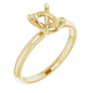 14K Yellow 8x6 mm Oval Solitaire Engagement Ring Mounting - STULLER- Diamond Cellar