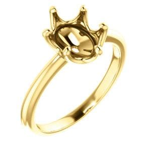 14K Yellow 9x7 mm Oval Engagement Ring Mounting - STULLER- Diamond Cellar