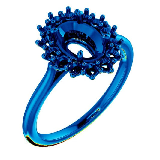 14K Yellow Lab-Grown Blue Sapphire & 3/8 CTW Natural Diamond Ring - STULLER- Diamond Cellar