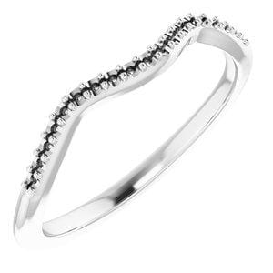 18K White Band Mounting for 9x6 mm Pear Ring - STULLER- Diamond Cellar