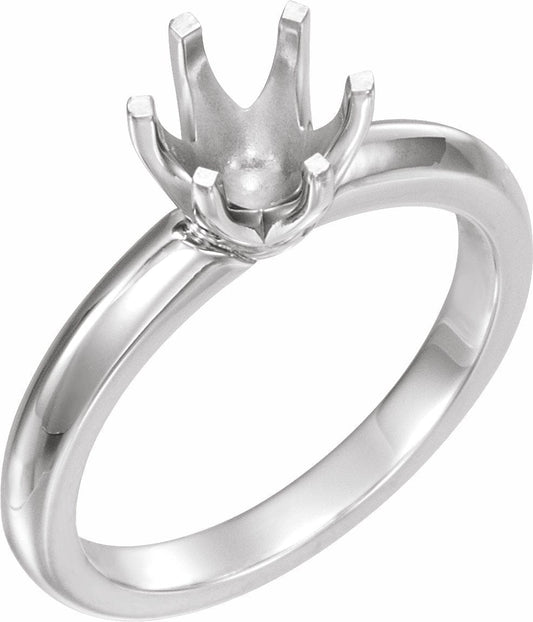 18K White & Platinum 8.2 mm Round 6-Prong Low Solstice Solitaire® Engagement Ring - STULLER- Diamond Cellar