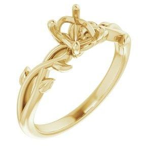 18K Yellow 7x5 mm Oval Solitaire Engagement Ring Mounting - STULLER- Diamond Cellar