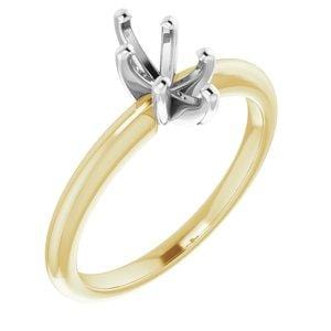 18K Yellow & Platinum 8x4 mm Marquise Solitaire Engagement Ring Mounting - STULLER- Diamond Cellar