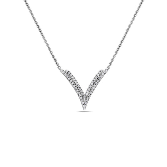 Diamond Precious Pastel Double V Necklace