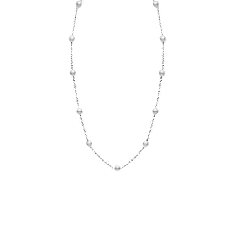 Akoya Pearl Everyday Essentials Station Necklace (6.5mm A+) - Mikimoto- Diamond Cellar