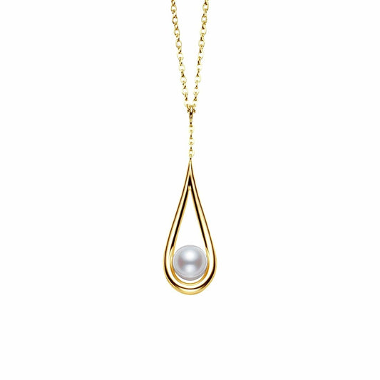 Akoya Pearl Teardrop Necklace - Mikimoto- Diamond Cellar