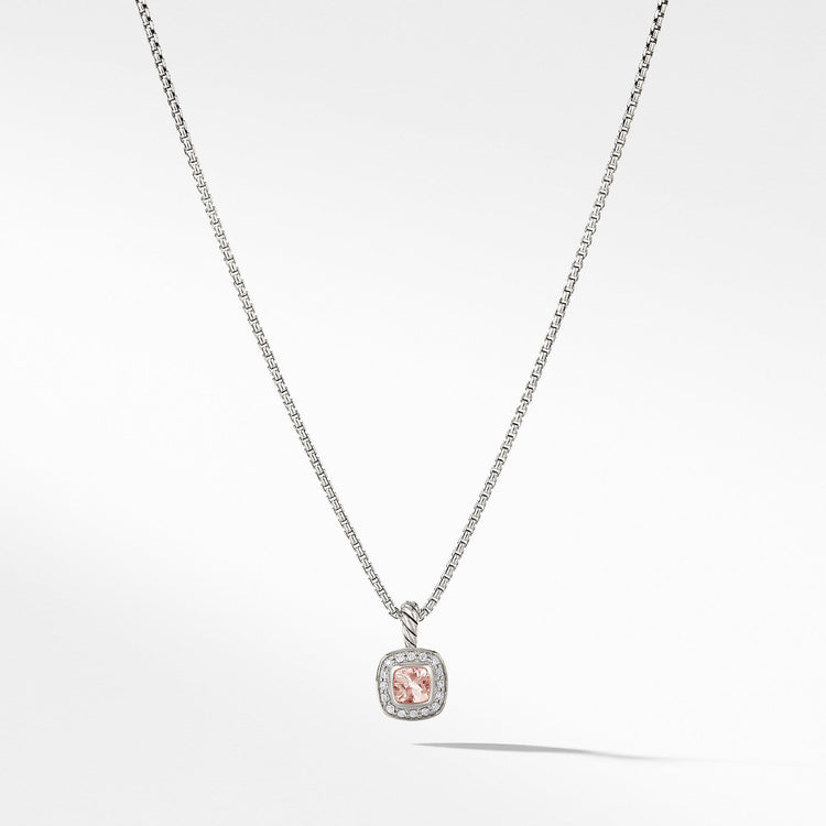 Albion Kids Necklace with Morganite and Diamonds, 4mm - David Yurman- Diamond Cellar