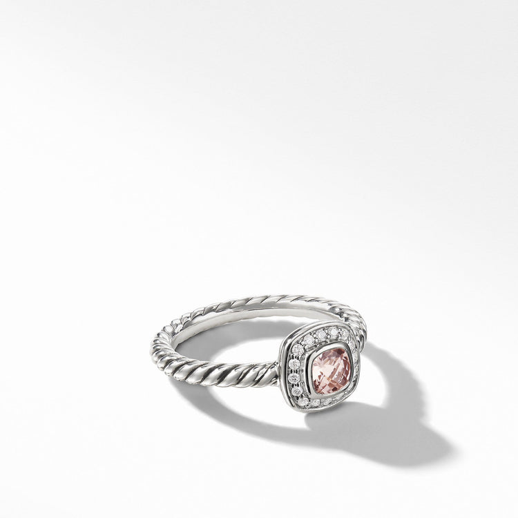 Albion Kids Ring with Morganite and Diamonds, 4mm - David Yurman- Diamond Cellar