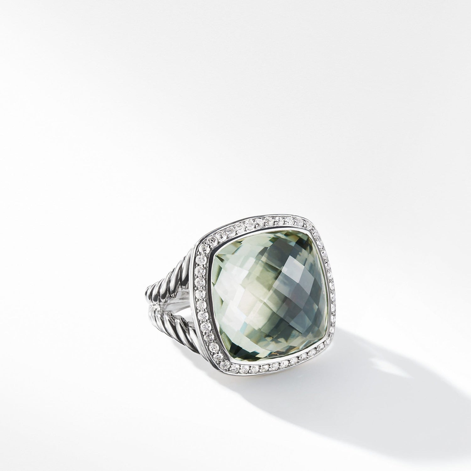 Albion Ring with Prasiolite and Diamonds - David Yurman- Diamond Cellar