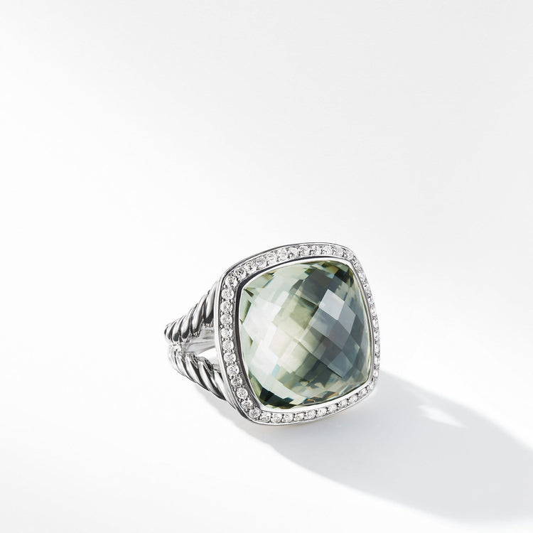 Albion Ring with Prasiolite and Diamonds - David Yurman- Diamond Cellar