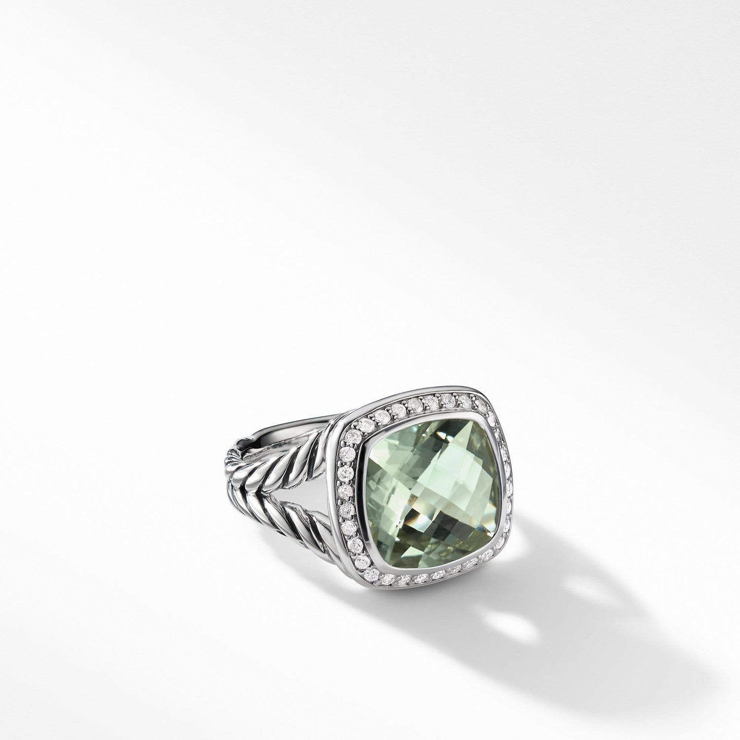 Albion Ring with Prasiolite and Diamonds - David Yurman- Diamond Cellar