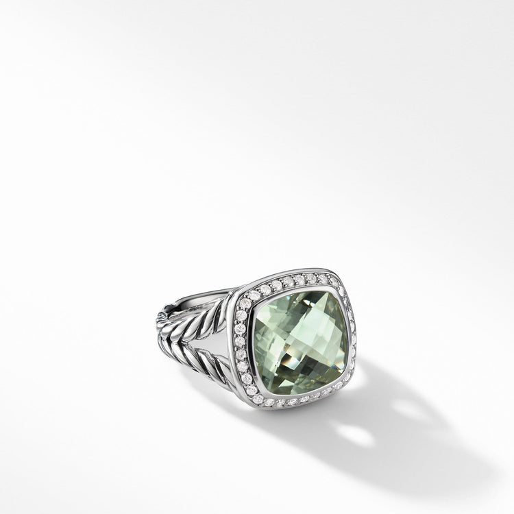 Albion Ring with Prasiolite and Diamonds - David Yurman- Diamond Cellar
