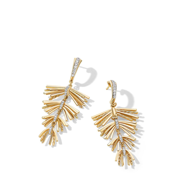 Angelika Fringe Drop Earrings in 18K Yellow Gold with Pave Diamonds - David Yurman- Diamond Cellar